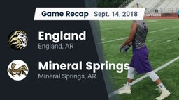 Recap: England  vs. Mineral Springs  2018