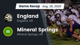 Recap: England  vs. Mineral Springs  2020