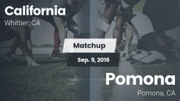 Matchup: California vs. Pomona  2016