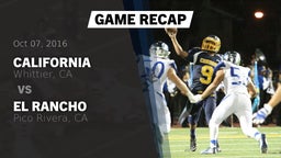 Recap: California  vs. El Rancho  2016