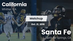Matchup: California vs. Santa Fe  2016