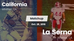 Matchup: California vs. La Serna  2016