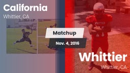 Matchup: California vs. Whittier  2016