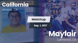 Matchup: California vs. Mayfair  2017