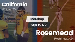 Matchup: California vs. Rosemead  2017
