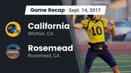 Recap: California  vs. Rosemead  2017