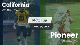 Matchup: California vs. Pioneer  2017