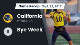 Recap: California  vs. Bye Week 2017
