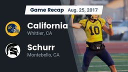 Recap: California  vs. Schurr  2017