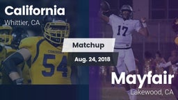 Matchup: California vs. Mayfair  2018
