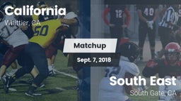 Matchup: California vs. South East  2018