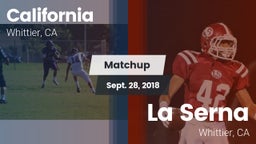 Matchup: California vs. La Serna  2018