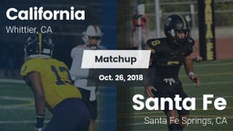 Matchup: California vs. Santa Fe  2018