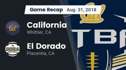 Recap: California  vs. El Dorado  2018