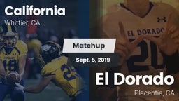 Matchup: California vs. El Dorado  2019