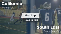 Matchup: California vs. South East  2019