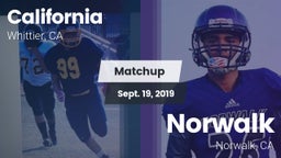 Matchup: California vs. Norwalk  2019