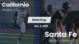 Matchup: California vs. Santa Fe  2019