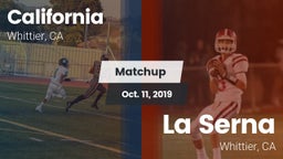 Matchup: California vs. La Serna  2019