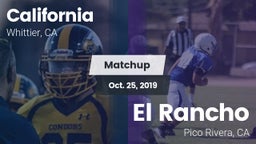 Matchup: California vs. El Rancho  2019