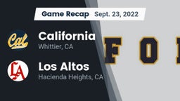 Recap: California  vs. Los Altos  2022