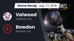 Recap: Valwood  vs. Bowdon  2018