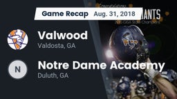 Recap: Valwood  vs.      Notre Dame Academy 2018