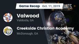 Recap: Valwood  vs. Creekside Christian Academy 2019