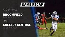 Recap: Broomfield  vs. Greeley Central  2016