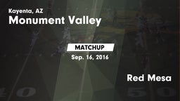 Matchup: Monument Valley vs. Red Mesa 2016