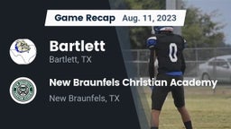 Recap: Bartlett  vs. New Braunfels Christian Academy 2023