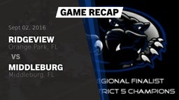 Recap: Ridgeview  vs. Middleburg  2016