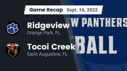 Recap: Ridgeview  vs. Tocoi Creek  2022