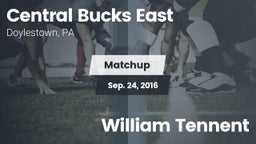 Matchup: Central Bucks East vs. William Tennent  2016