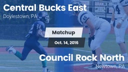 Matchup: Central Bucks East vs. Council Rock North  2016