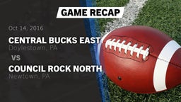 Recap: Central Bucks East  vs. Council Rock North  2016