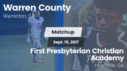 Matchup: Warren County vs. First Presbyterian Christian Academy  2017