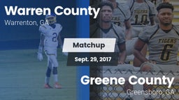 Matchup: Warren County vs. Greene County  2017