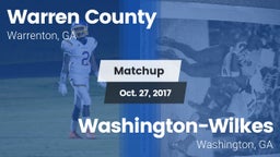 Matchup: Warren County vs. Washington-Wilkes  2017