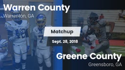 Matchup: Warren County vs. Greene County  2018
