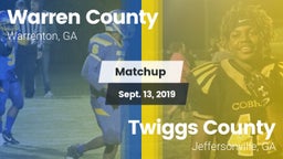 Matchup: Warren County vs. Twiggs County  2019