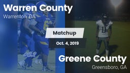 Matchup: Warren County vs. Greene County  2019