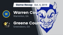 Recap: Warren County  vs. Greene County  2019