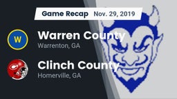 Recap: Warren County  vs. Clinch County  2019