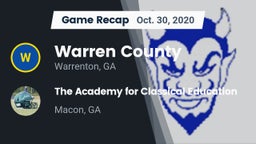 Recap: Warren County  vs. The Academy for Classical Education 2020