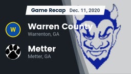 Recap: Warren County  vs. Metter  2020