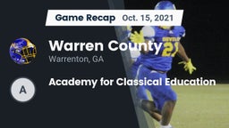 Recap: Warren County  vs. Academy for Classical Education 2021