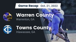 Recap: Warren County  vs. Towns County  2022