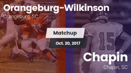 Matchup: Orangeburg-Wilkinson vs. Chapin  2017