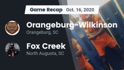 Recap: Orangeburg-Wilkinson  vs. Fox Creek  2020